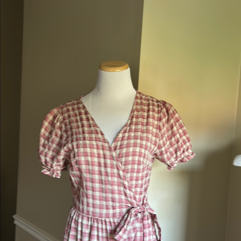 Pink Gingham Wrap Dress. Nuuly. Urban outfitters